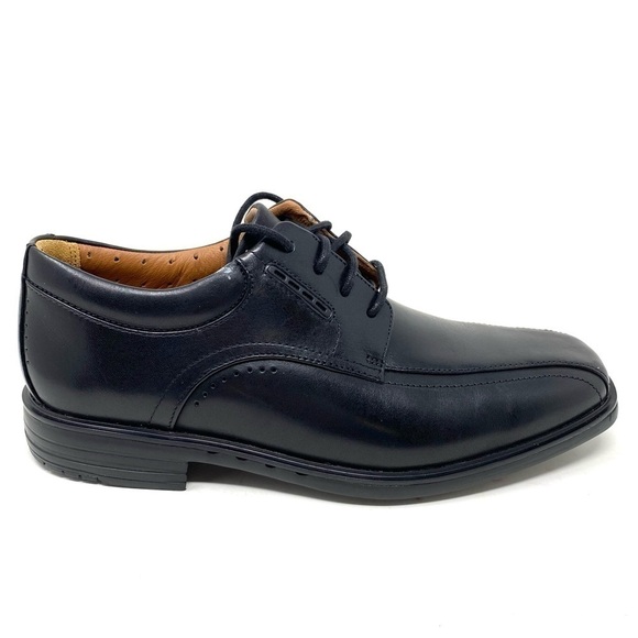 Clarks Un Kenneth Lace Black Leather Oxford - Picture 1 of 8